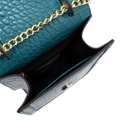 Valentino Rudy Italy Ladies Croc-Effect Top Handle Bag