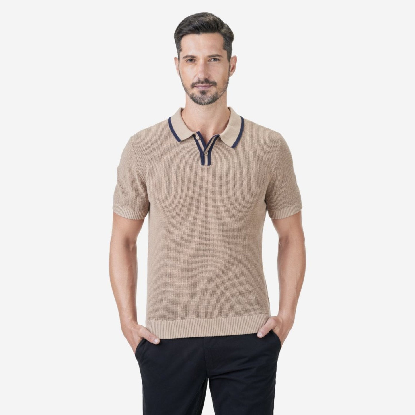 Knit Waffle Polo Shirt