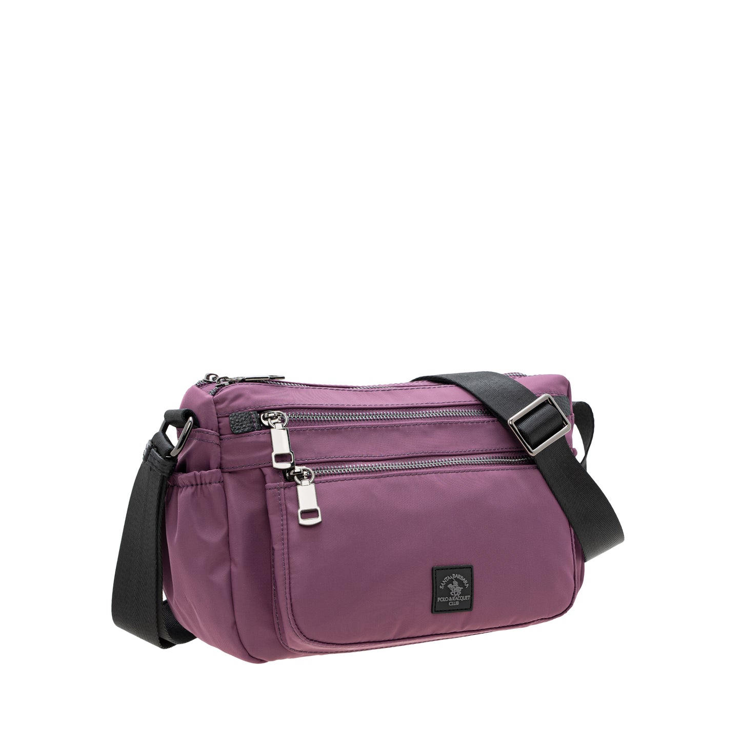 Women Nylon Trim Leather Sling Bag