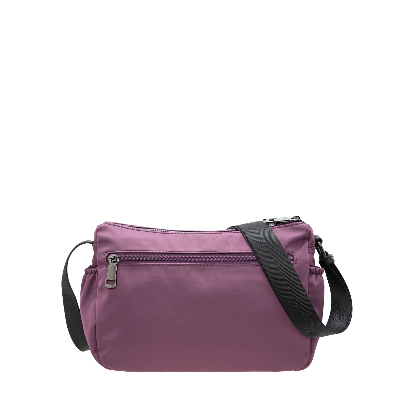 Women Nylon Trim Leather Sling Bag