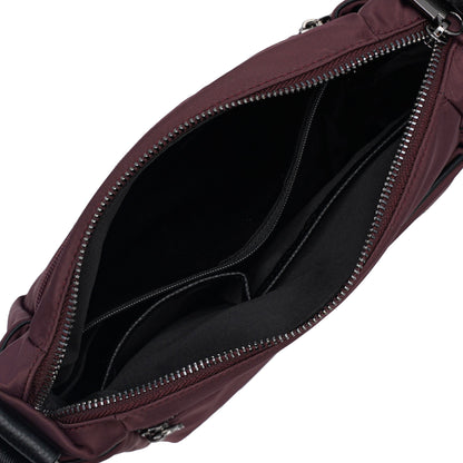 Nylon Trim Leather Sling Bag