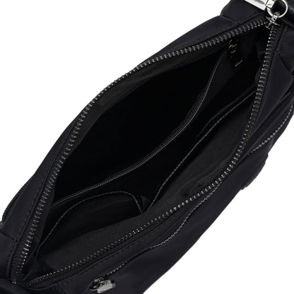 Nylon Trim Leather Sling Bag