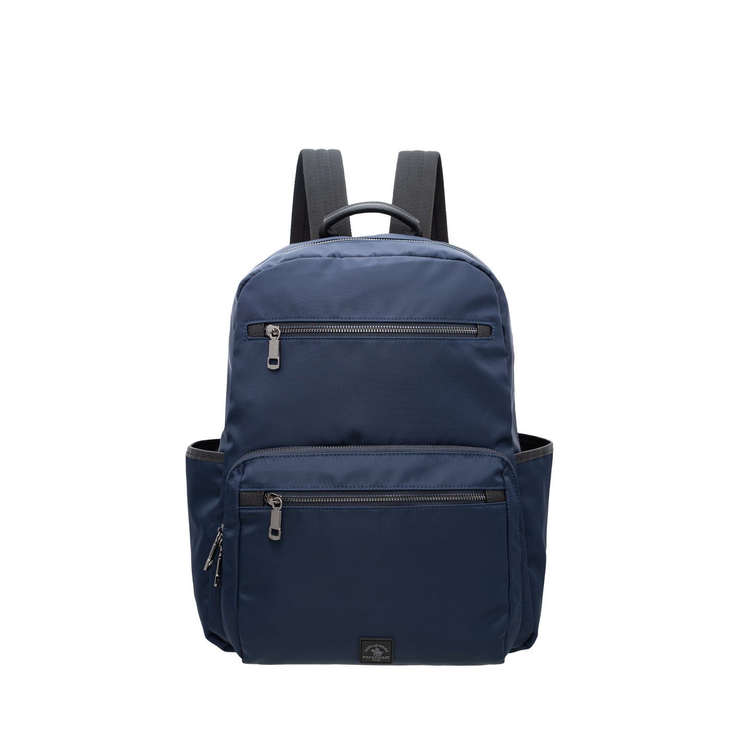 Nylon Trim Leather Backpack