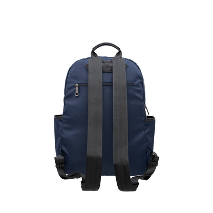 Nylon Trim Leather Backpack