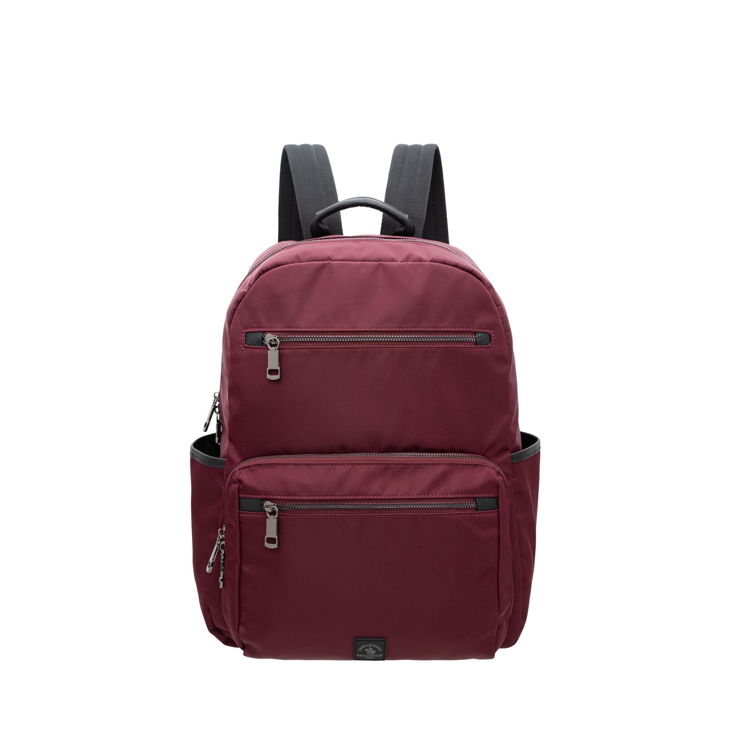 Nylon Trim Leather Backpack