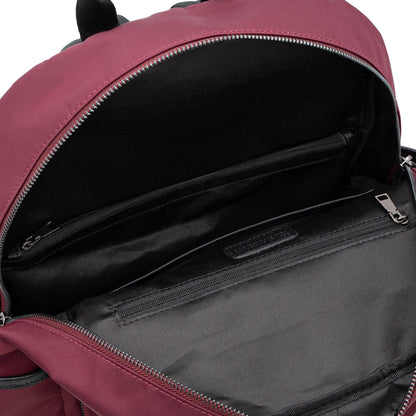 Nylon Trim Leather Backpack