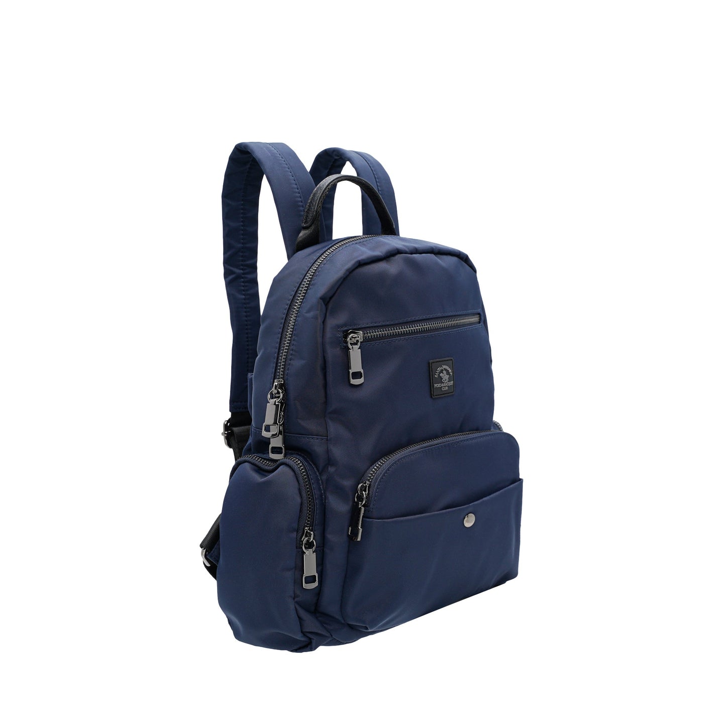 Ladies Nylon Trim Leather Backpack