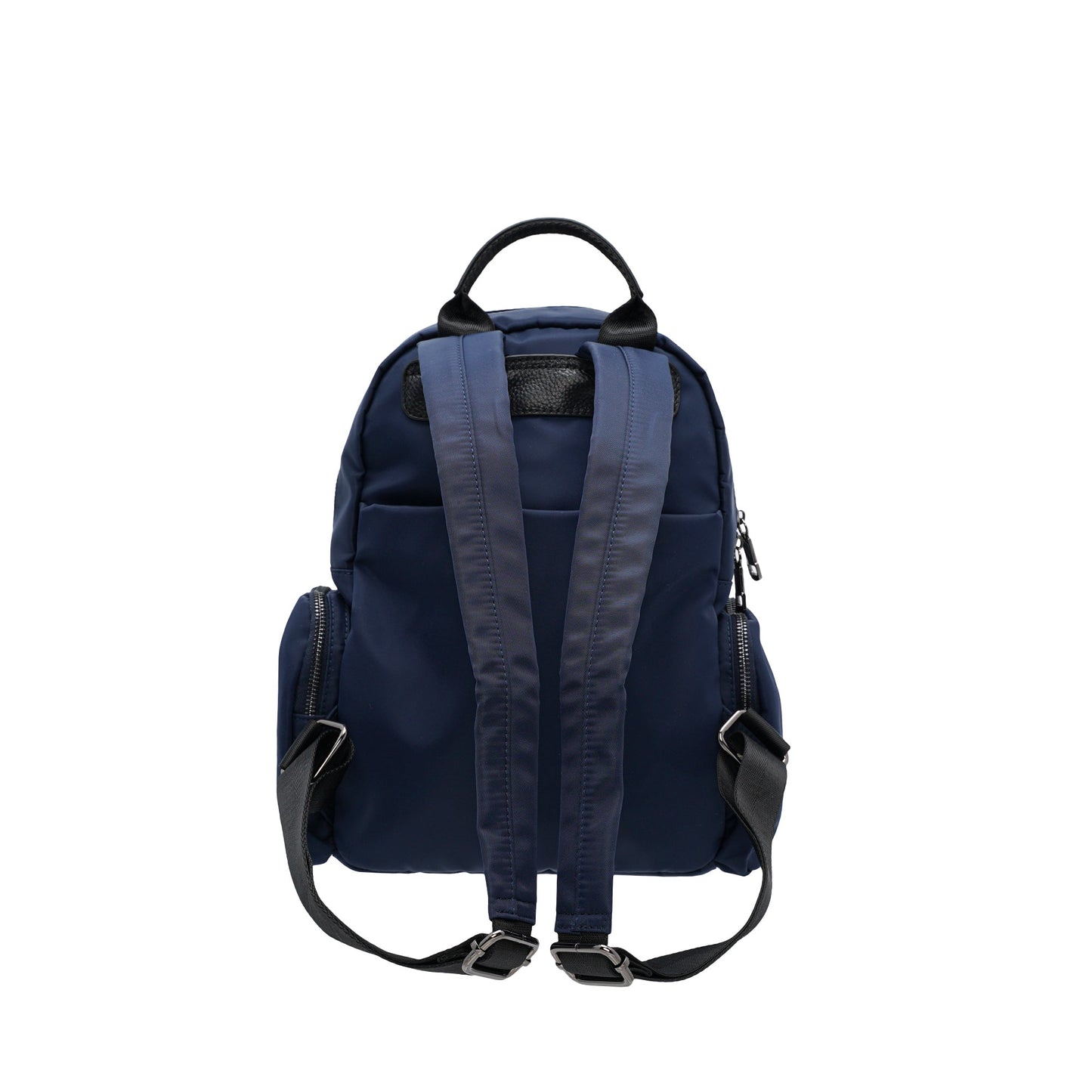 Ladies Nylon Trim Leather Backpack