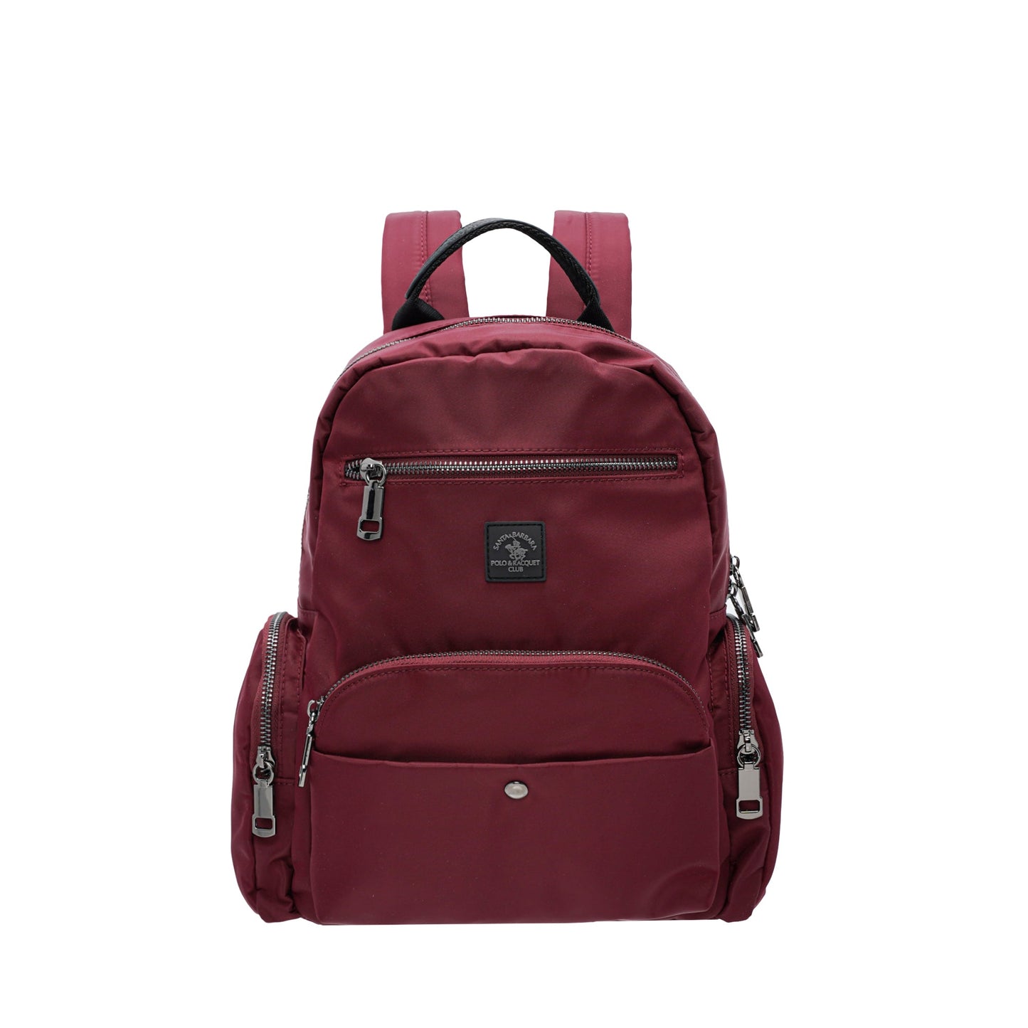 Ladies Nylon Trim Leather Backpack