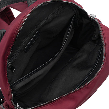 Ladies Nylon Trim Leather Backpack