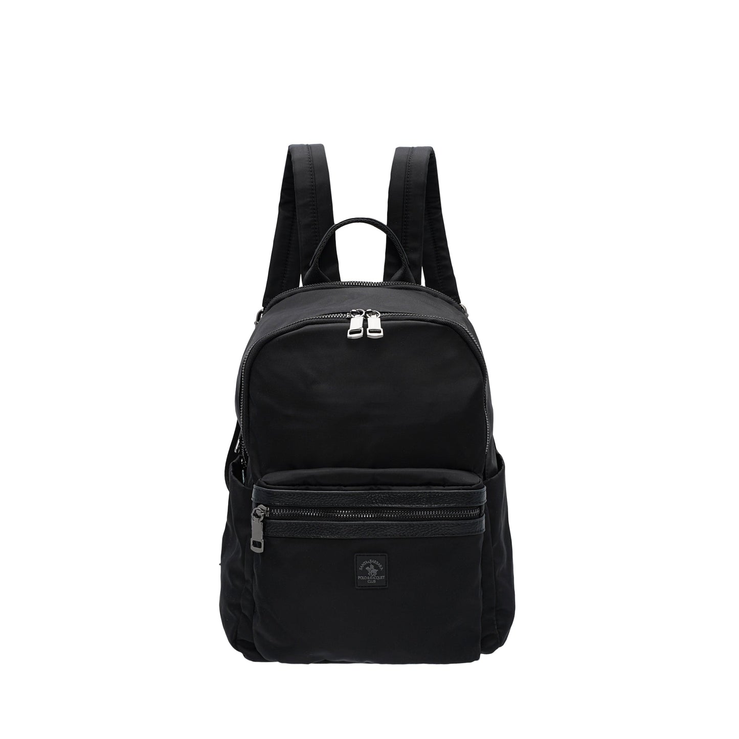 Ladies Nylon Trim Leather Backpack