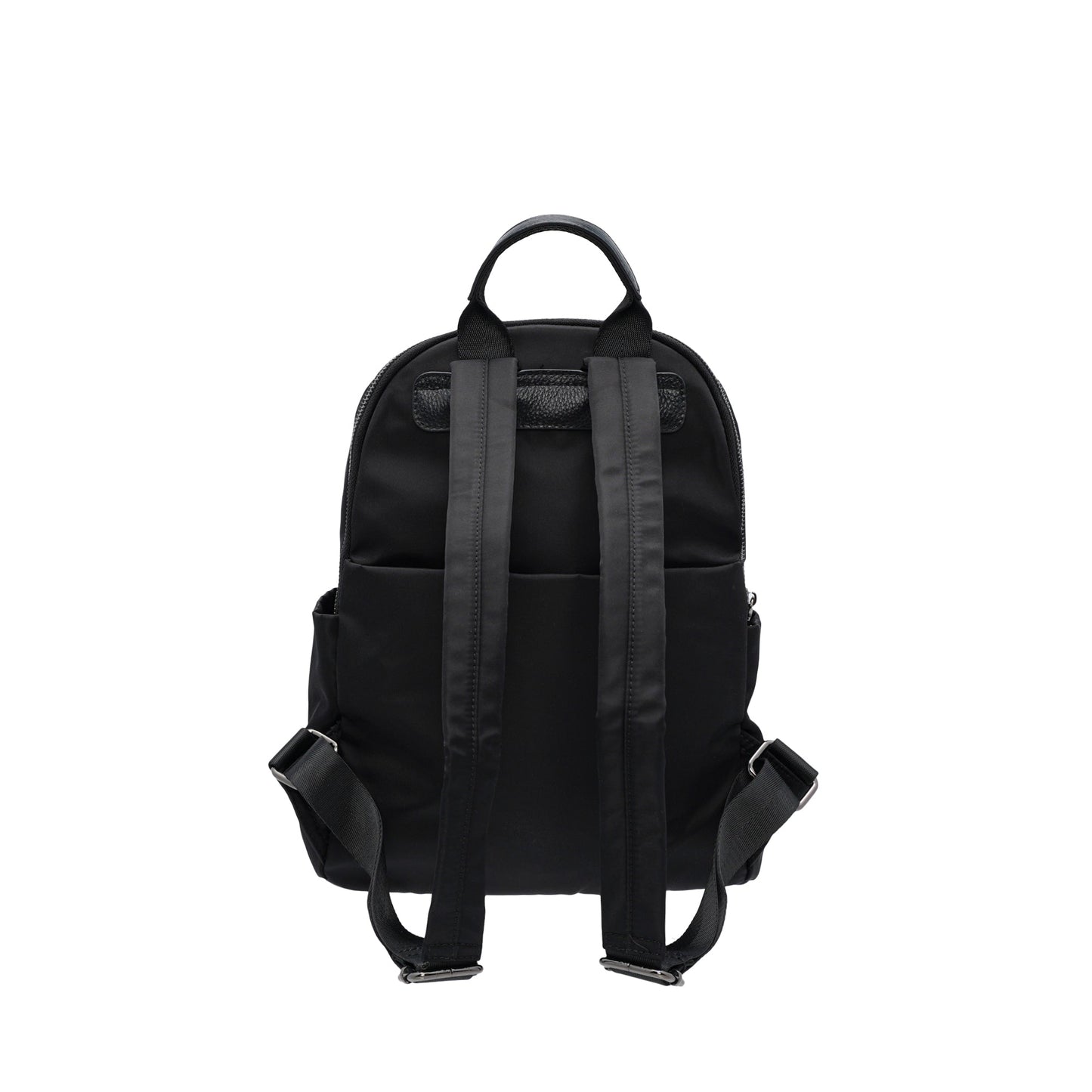 Ladies Nylon Trim Leather Backpack