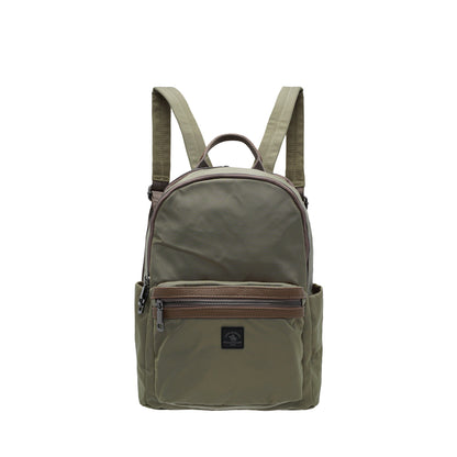 Ladies Nylon Trim Leather Backpack