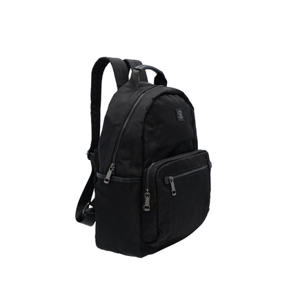 Ladies Nylon Trim Leather Backpack