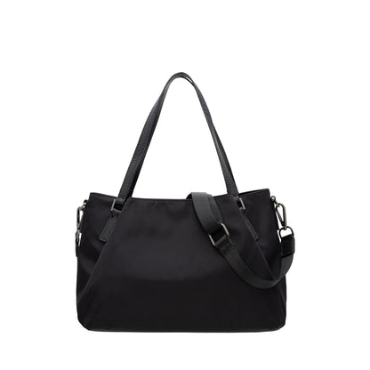 Women Nylon Trim Leather Tote Bag