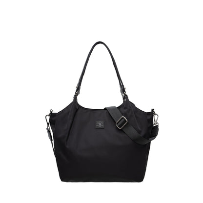 Women Nylon Trim Leather Tote Bag