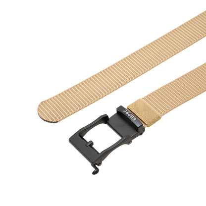 Beige Nylon Square Pin Buckle Belt