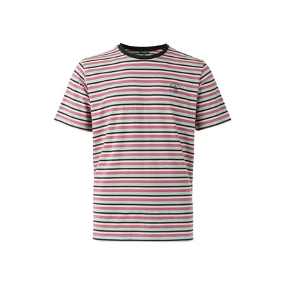 Men's Striped Round Neck Short Sleeve T-Shirt 09893-4203