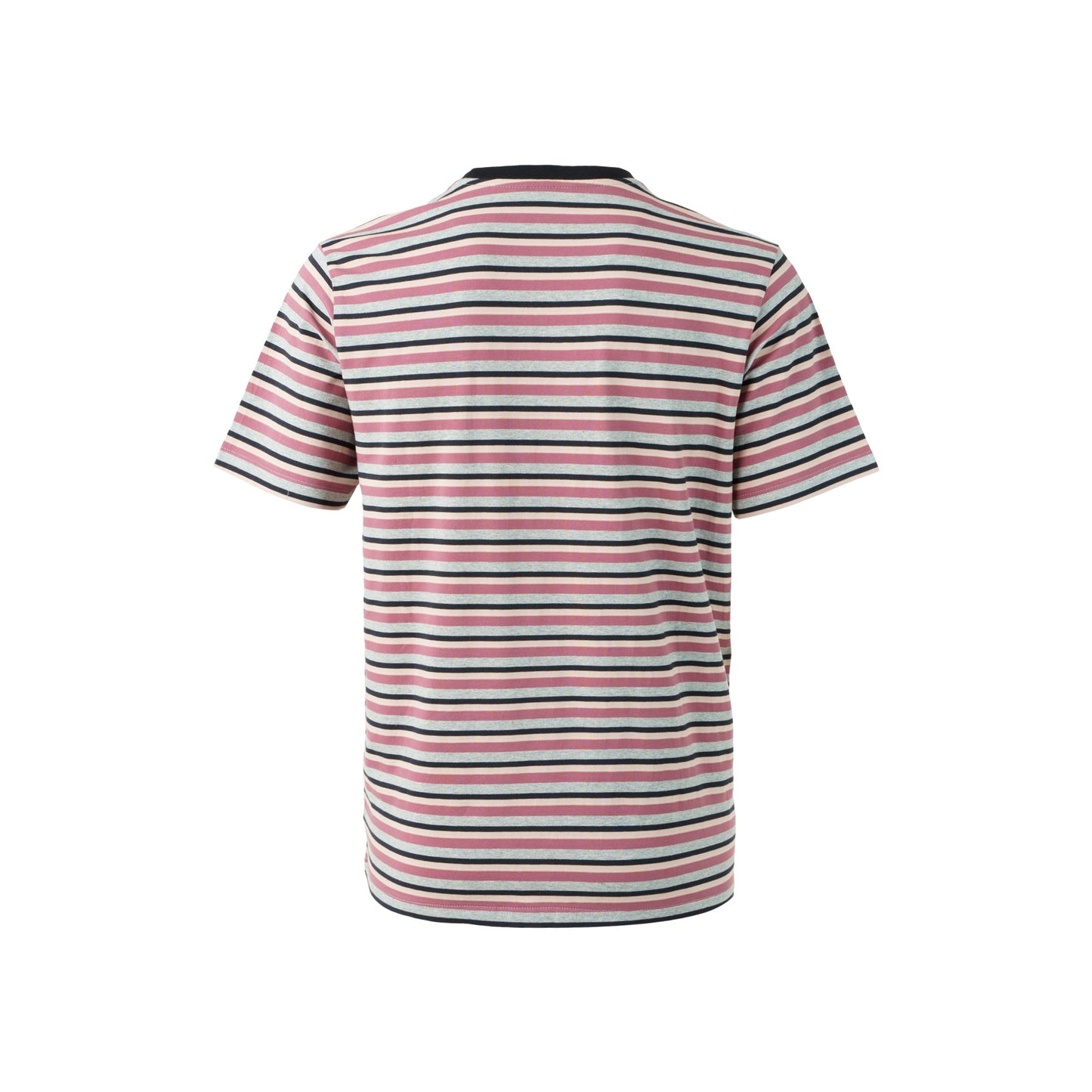 Men's Striped Round Neck Short Sleeve T-Shirt 09893-4203