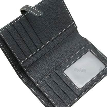 Leather Bi-Fold Short Wallet