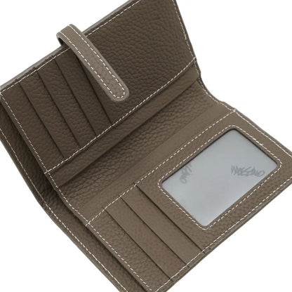 Leather Bi-Fold Short Wallet