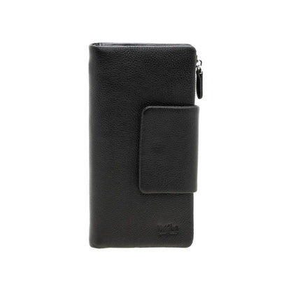 Leather Tri-Fold Long Wallet