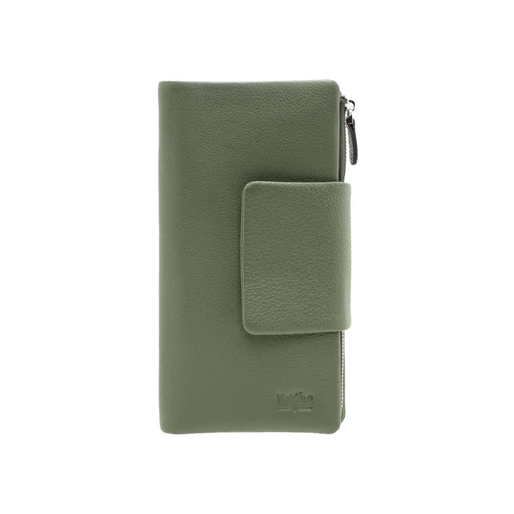 Leather Tri-Fold Long Wallet