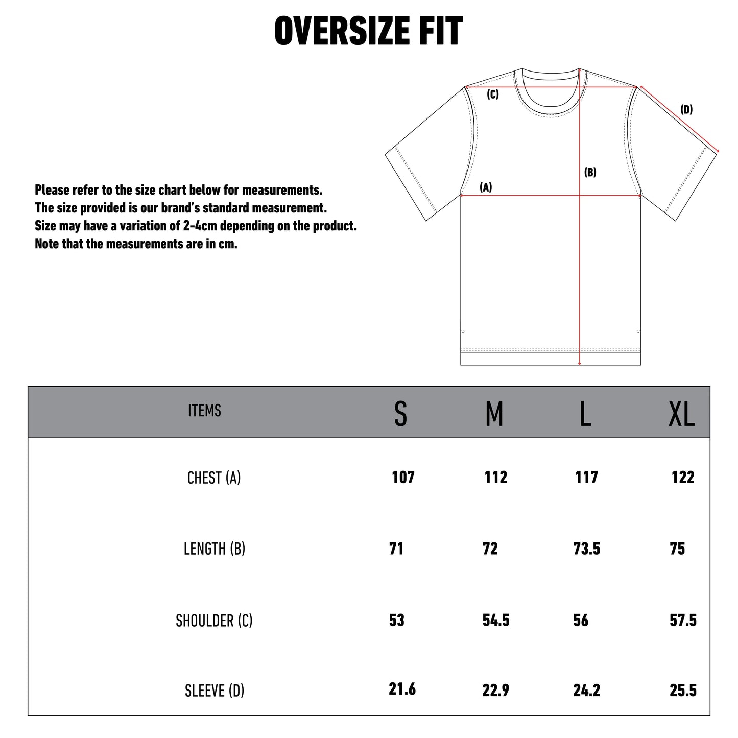 Energetic Series Stricking Oversize T-shirt