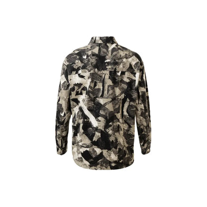 Brush Print Effect Long Sleeve Shirt